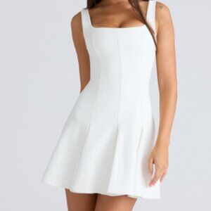 House of CB Amelie Ivory Stretch Crepe Mini Dress